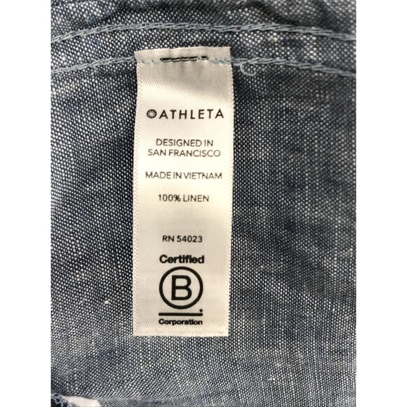 Athleta Chambray Blue Cabo Linen Jogger Pant Size 0 - Picture 9 of 10